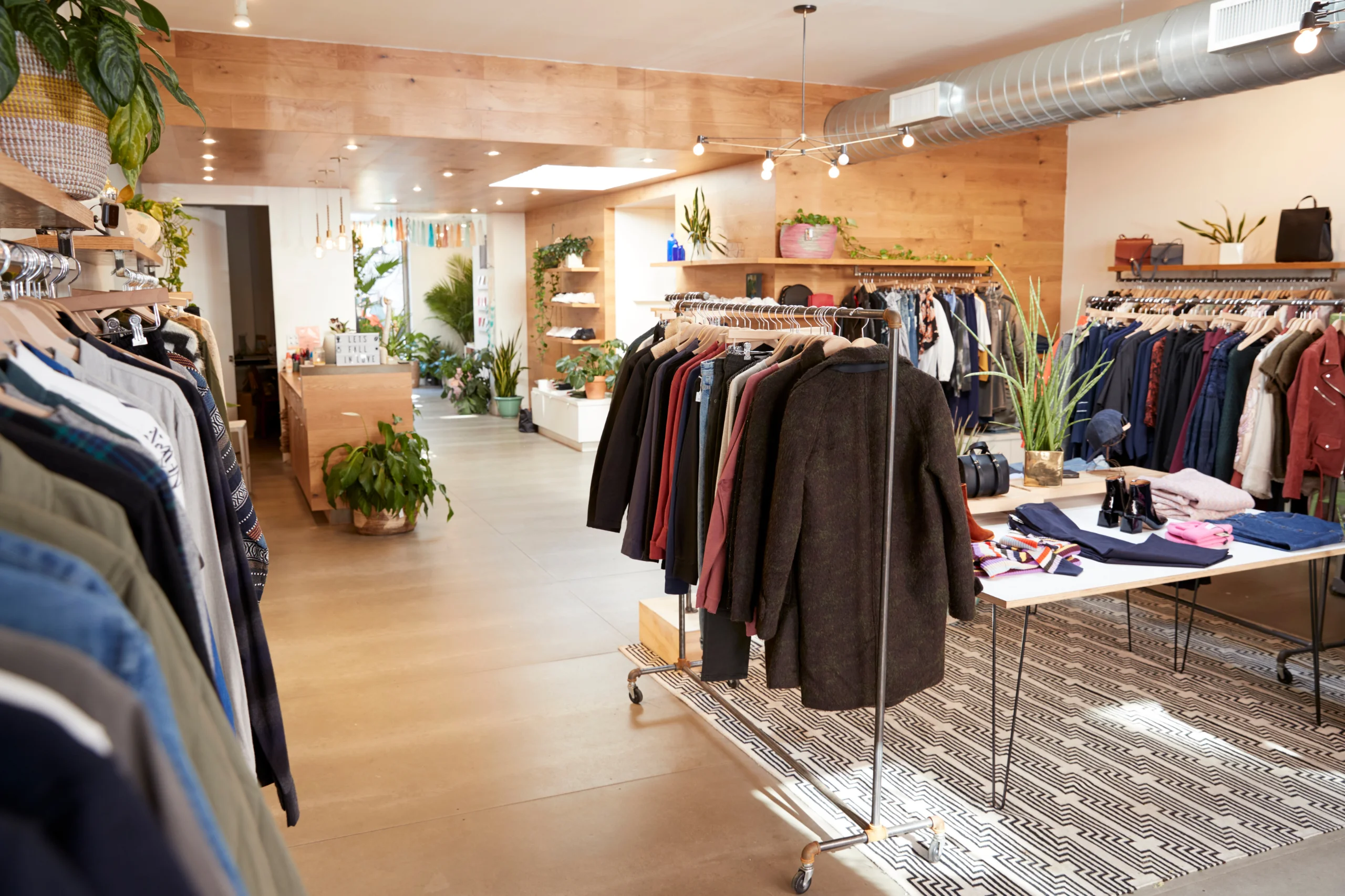 how to start a clothing business: clothing store interior